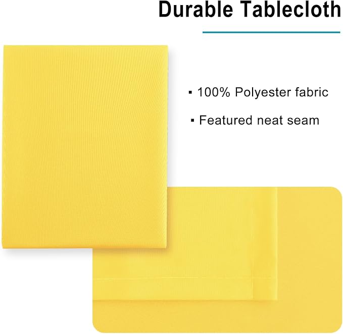 Hiasan Small Tablecloth for Square Tables - Waterproof and Spillproof Washable Fabric Table Cloth for Spring Dining, Outdoor Picnic (Yellow, 40 x 40 Inch)