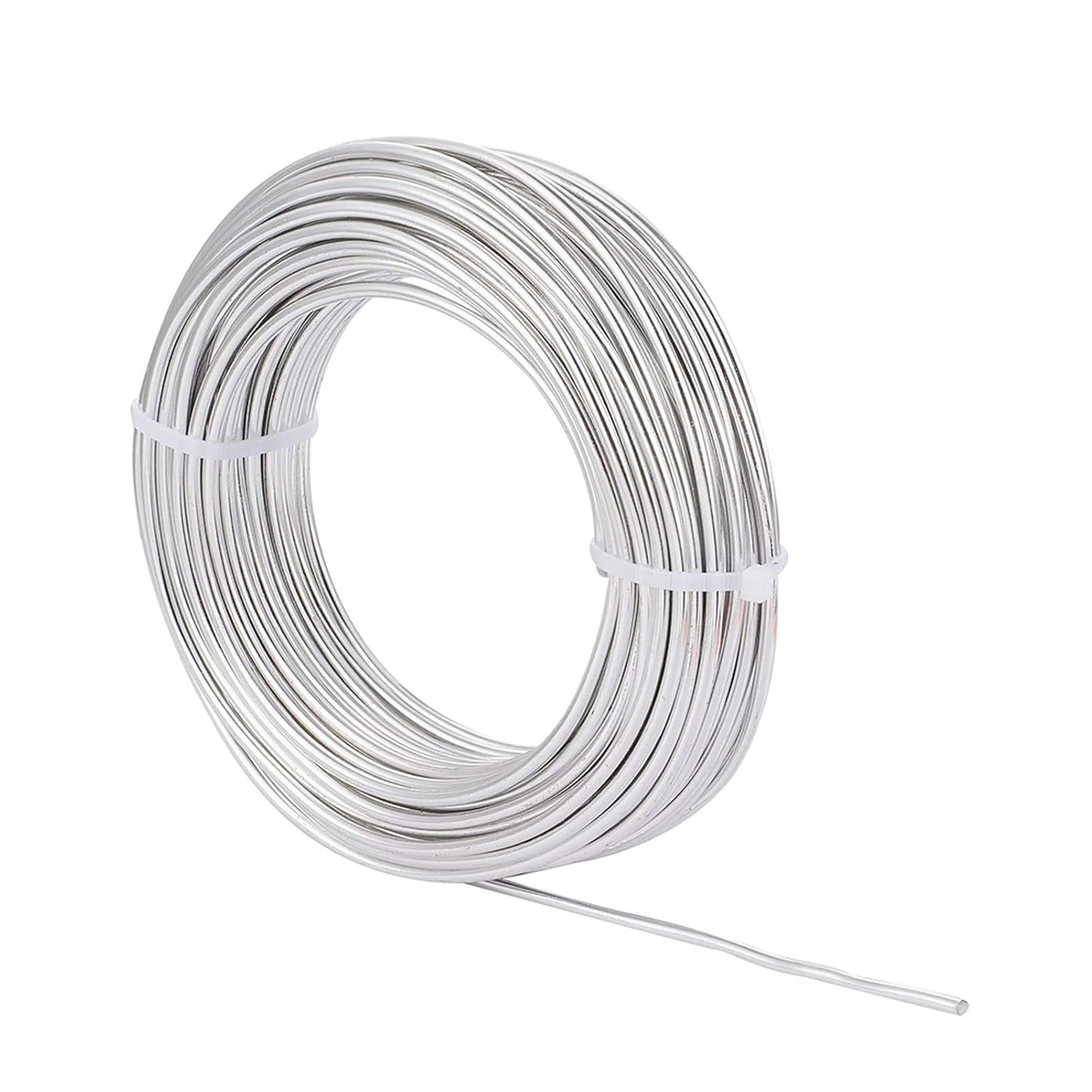 Fashewelry 65.6 Feet 3.5mm Aluminum Wire Silver Bendable Metal Craft Wire for Beading Jewelry Craft Making