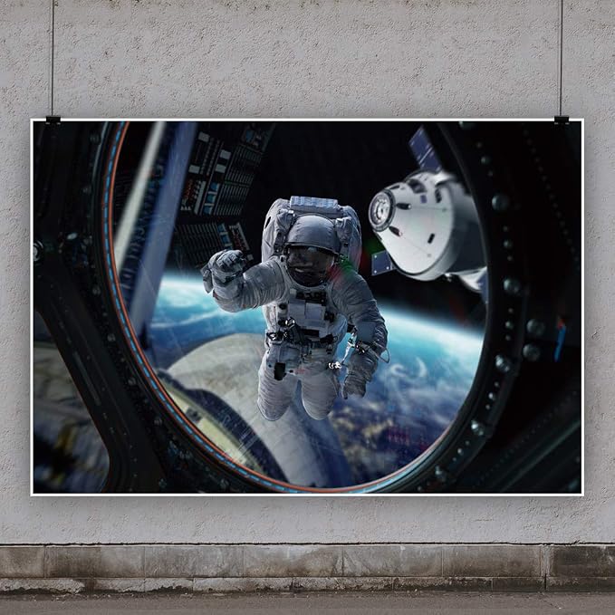 Leyiyi 5x4ft Astronaut Working Backdrop Planetarium Banner Space Station Universe Explore Shuttle Spacecraft Asteroid Travel Photo Background Kids Adventure Portrait Shoot Studio Vinyl Prop Wallpaper