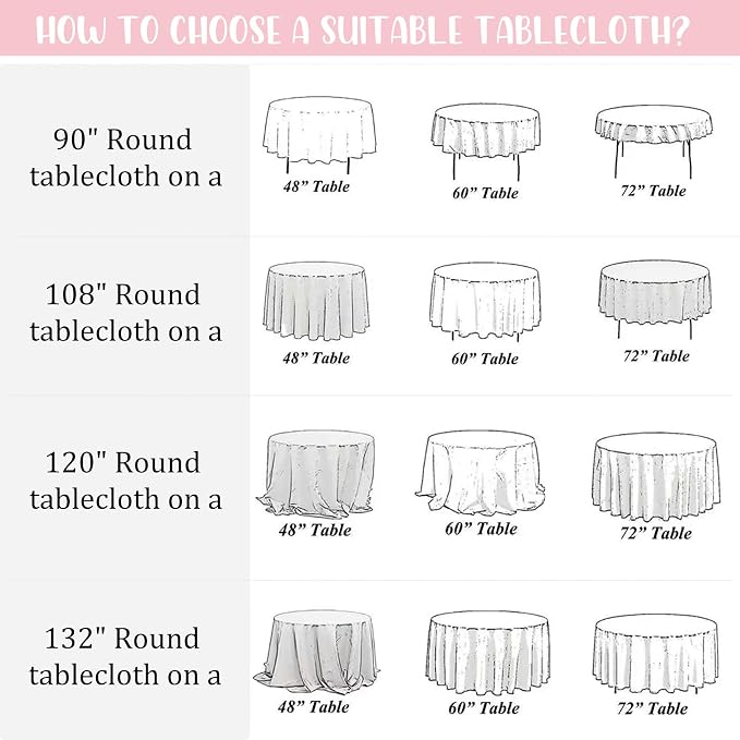 Fivenl 8 Pack Premium Round Tablecloth 90 Inch Pink Round Table Covers Bulk Washable Polyester Fabric Round Table Clothes for Wedding Party Reception Banquet Buffet Restaurant (Pink, 90 Inch)
