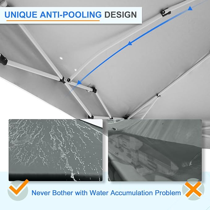 EAGLE PEAK Commercial Canopy 12x12 Pop Up Canopy Tent with 1 Sidewall, Easy Setup Heavy Duty Instant Event Shelter for Vendors & Markets, Outdoor Sun Shade, Gray