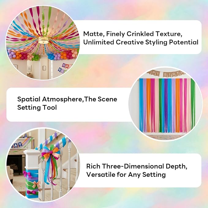 300 Paper Chain Garland Strips Kit with 59ft 72PCS Pennant Banner Flags & 30 Pack 12 in Balloons, Pre Cut Paper Chain Strips with 492ft Crepe Paper Streamers for Party Birthday Decoration