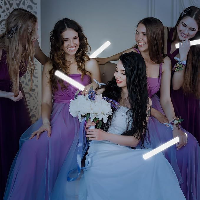 Glow Foam Wand, 36 Pcs White Giant LED Light Up Sticks 3 Modes Flashing Glowing Baton Wands Party Supplies for Wedding, Raves,Concert,Birthday,Christmas, Halloween,Sporting Events