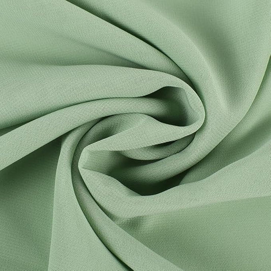 YYCRAFT Chiffon Fabric by The Yard 59" Wide 5 Yards, Sage Green