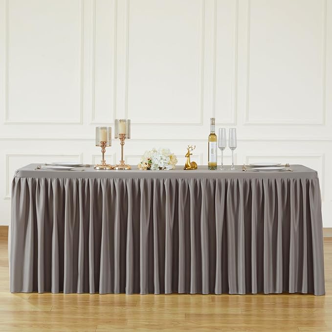Wish Care 2 Pack Nude Brown Rectangle Table Clothes for 4 Foot Tables, Polyester Fitted Tablecloths 4ft Stretch Table Cover for Wedding, Birthday, Parties, Trade Show, Craft Show
