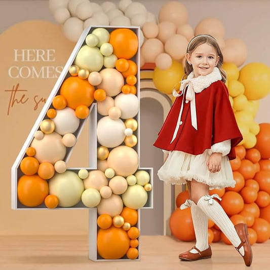 4FT Marquee Number, Mosaic Numbers for Balloons, Mosaic Balloon Frame, Marquee Number, Number 4 Balloon for 4th 24th 40th Birthday Decorations for Men Women, 40th Anniversary Decorations