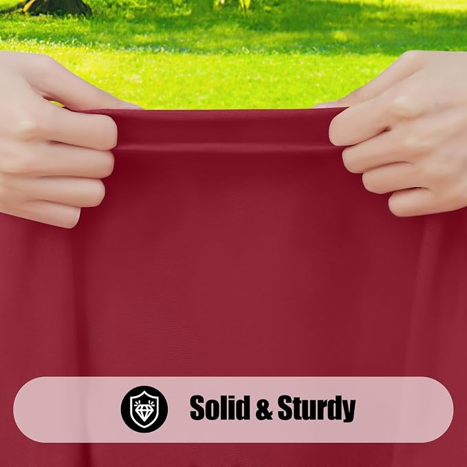 Smiry 6 Pack Rectangle Picnic Table Cloth, Waterproof Elastic Fitted Tablecloths, Washable Polyester Rectangular Patio Table Cover for Camping, Indoor and Outdoor (Wine Red, 30"x48")
