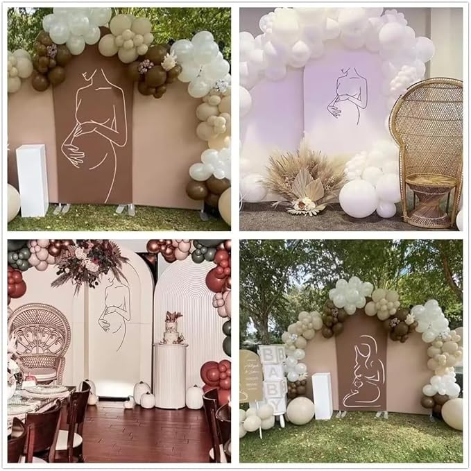 Mother and Her Baby Arched Fabric Backdrop Covers for Pregnancy Party Chiara Backdrop Double-Sided Metal Arch Stand Covers Birthay Baby Shower Cake Tablecloth Decoration