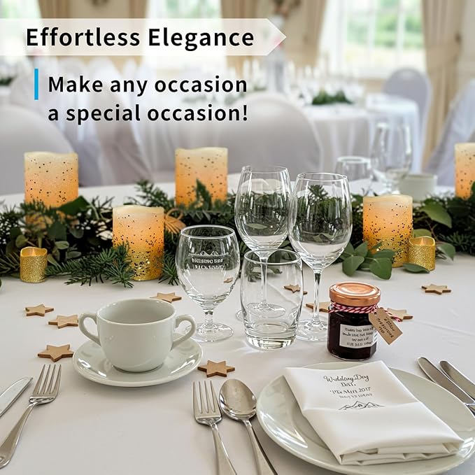 FURORA LIGHTING Gold Glitter LED Candles, 8-Pack Set with Remote & Timer | Includes 4 pillars and 4 votives. Delivers an opulent, dazzling golden glow for grand parties and centerpieces.