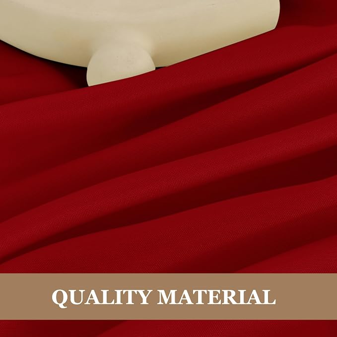 Fitable 6 Pack Red Round Table Clothes - 90 Inches in Diameter - Stain Resistant and Washable Tablecloths, Polyester Fabric Table Covers for Wedding, Party, Banquet, Gathering
