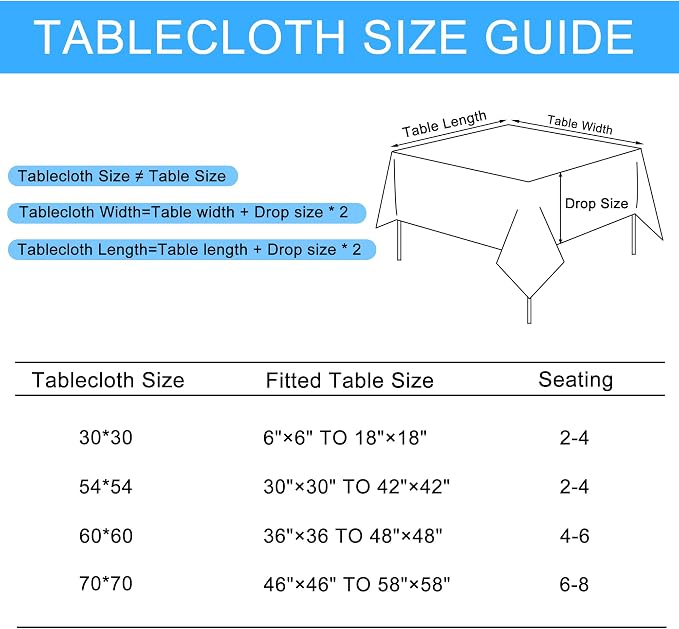 Hiasan 2 Pack Faux Linen Square Tablecloth - Wrinkle and Stain Resistant Washable Table Cloth for Kitchen Dining Room Holiday Table Cover for Party Dinner, White, 54 x 54 Inch