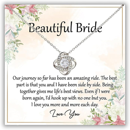 Groom To Bride Necklaces, Groom To Bride Necklace Gifts With Message Card, Groom To Bride Necklace For Wedding Day, To My Bride Necklace, Bridal Shower Necklace Gifts For Bride To Be