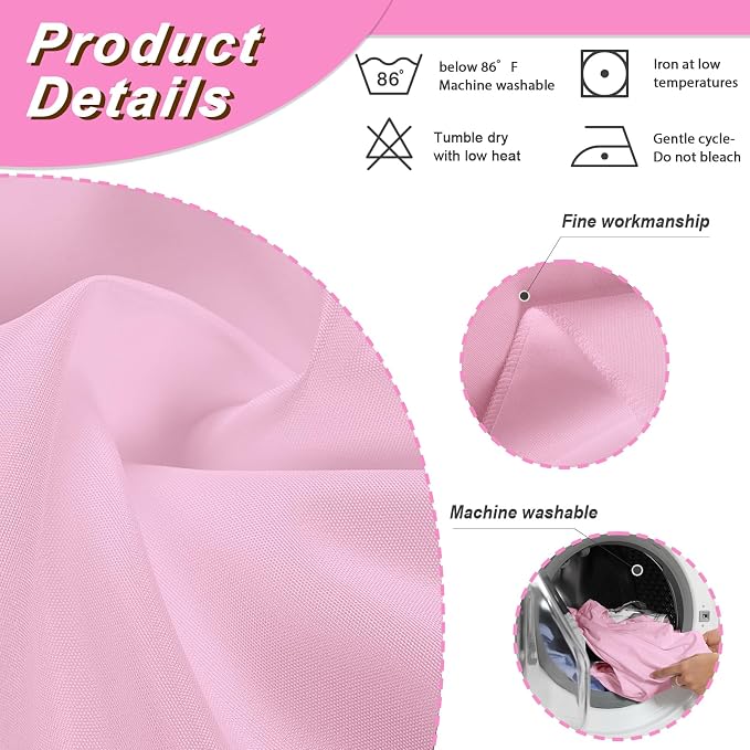 Fixwal 2 Pack Pink 60 x 102 Inch Rectangle Tablecloths, Reusable Heavy Duty Washable Polyester Table Covers for 6 Ft Tables, Baby Shower, Birthday, Wedding, Party, Outdoor