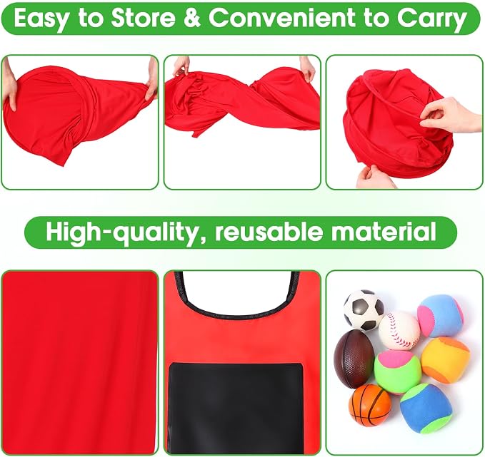 Leitee 4 Pcs Granny Pants Yard Games Set for Adult, 4 Oversized Pants 4 Vests, 20 PU + 20 Fuzzy Balls, Outdoor Snowball Fight Game, Toss Catching Game for Team Building Backyard Party Lawn Fun (Large)