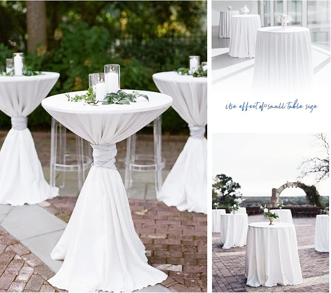 Pesonlook 10 Pack 120 Inch White Round Table Cloths, Premium Polyester Round Tablecloth Wrinkle Resistant Washable TableCover for Wedding, Party, Dining,Banquet,Buffet Table