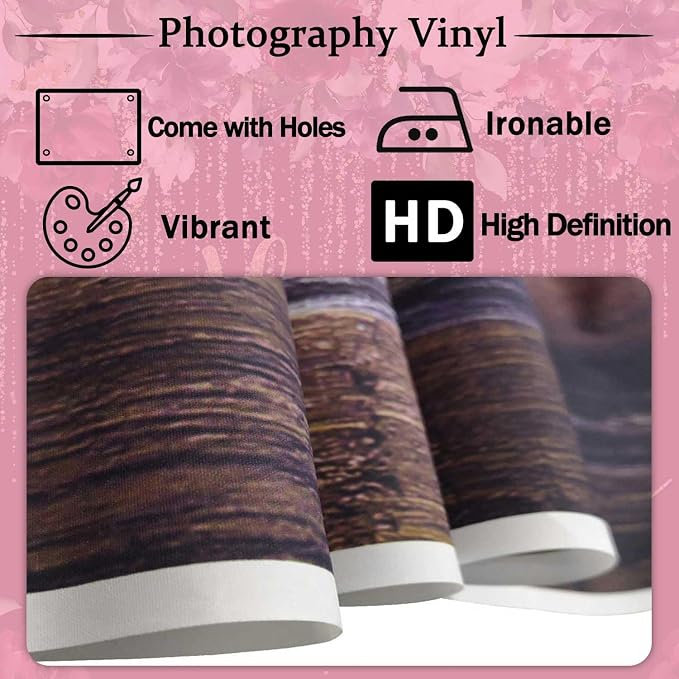 Happy Anniversary Backdrop Party Decorations, Burgundy Flower Wedding Anniversary Party Photography Background Couple Marriage Engagement Commemoration Day Banner Photo Shoot Props 7x5ft