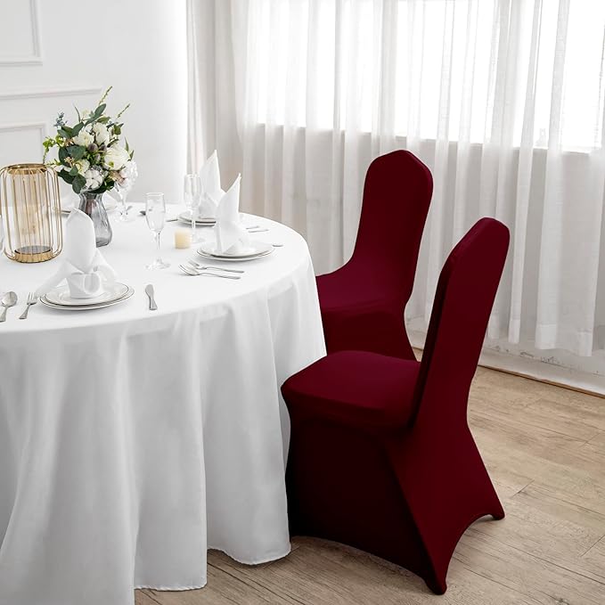 Spandex Chair Cover,12PCS,Chair Covers,Living Room Chair Covers,Removable Chair Cover Washable Protector Stretch Chair Cover for Party, Banquet,Wedding Event,Hotel(Burgundy)