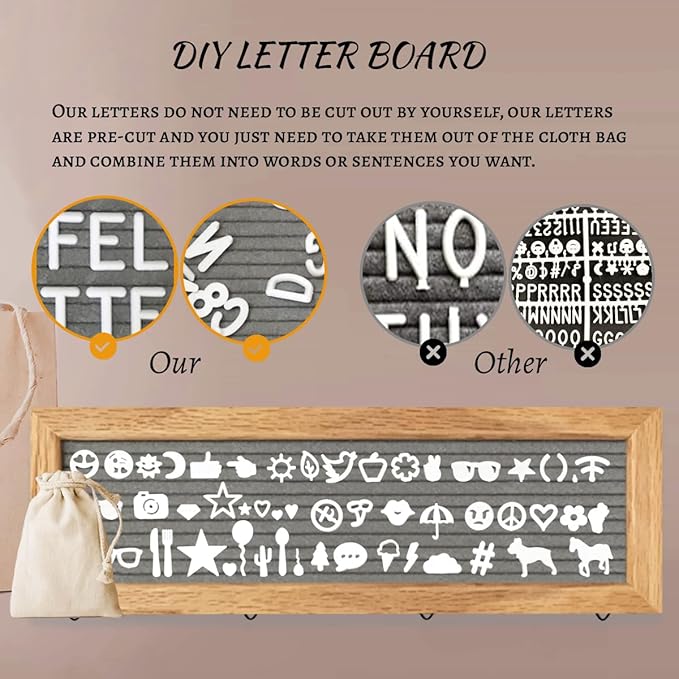 CJIAWYS Collage Picture Frames for Wall, Birthday Gifts for Mom Women Teenage Girls, Polaroid Picture Display Felt Letter Board with 270 Letters and 30 Clips, Unique DIY Mothers Day Gifts