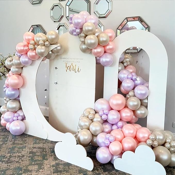 108Pcs Pearl Pink Stuffed Balloons Different Size, 18/12/10/5 inch Dusty Rose Balloons Garland Arch kit for Baby Bridal Shower Birthday Boho Wedding Party Decor