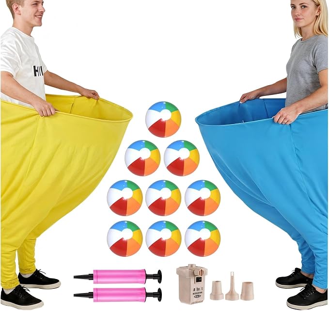 Granny Pants Yard Game Set, Granny Pants Family Outdoor Party Games, Oversized Pants with Bouncy Balls and Electric Air Pump, Outdoor Tossing Games for Adult Yard Game Birthday Party Family Reunion