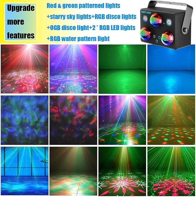 Disco Ball Party Lights,DJ Disco Lights Sound Activated LED Stage Strobe Light Star Ocean Projector with Remote Control for Home Decoration Parties Gift Club Bar Festival Christmas Birthday Wedding