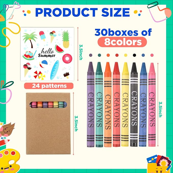 270 Pcs Mini Summer Coloring Books Welcome Back to School Gifts for Students with Crayons Kids Summer Pool Beach Coloring Book Party Favors