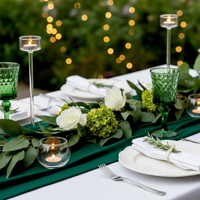 12 Pcs Tealight Candle Holder- Round Clear Candle Centerpieces for Tables, Wedding Shower, Bridal Shower Table Decorations