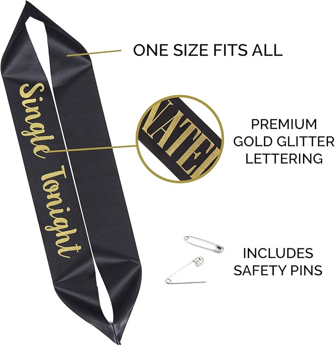 POP FIZZ DESIGNS Bachelorette Sash Set (7 pcs) 1 White Bride to Be Sash + 1 Maid of Honor Sash + 5 Bachelorette Sashes for The Bride Tribe - Amazing Bachelorette Party Favors
