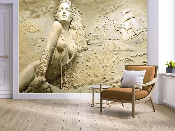 Cliouar-Wall Mural Wallpaper for Bedroom Living Room Wallpaper 3D Wallpaper Decoration Sculpture Art 155" x 103" (Not Peel and Stick)