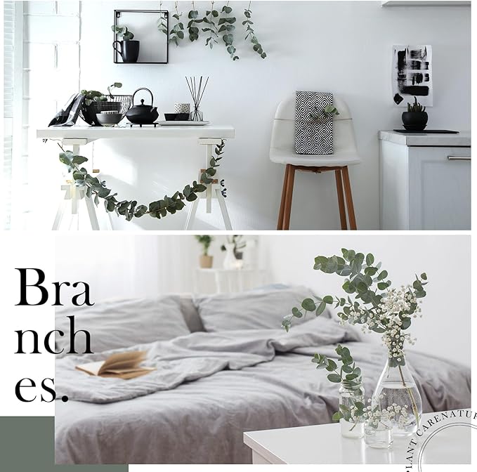 Taiyin 60 Pieces Artificial Eucalyptus Leaves for Wedding Eucalyptus Leaves Stems Decor Greenery Faux Green Stems for Wedding Centerpiece Floral Home Decor, 11 Inches