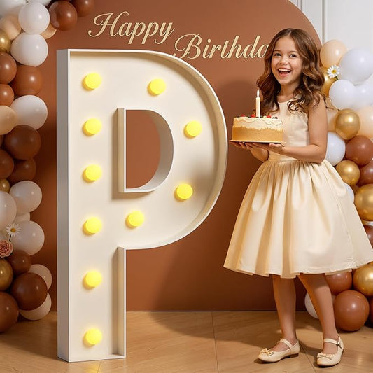 Marquee Letters 4 Feet Tall Large Light Up Letters P for Birthday Party Decorations for Backdrop Will You Marry Me Sign Yard Pre-Cut Foam Board