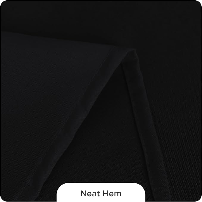 Fitable 8 Pack Rectangle Tablecloths: Stain Resistant Wrinkle Free Table Clothes, Washable Reusable Polyester Table Covers for Wedding Party Birthday Banquet Reception(Black, 90x132 Inch)