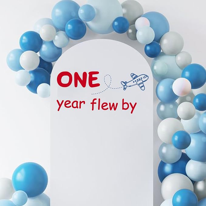 Airplane Decal for Party Balloon Arch | One Year Flew by 1st Birthday Decor, Plane Birthday Decor