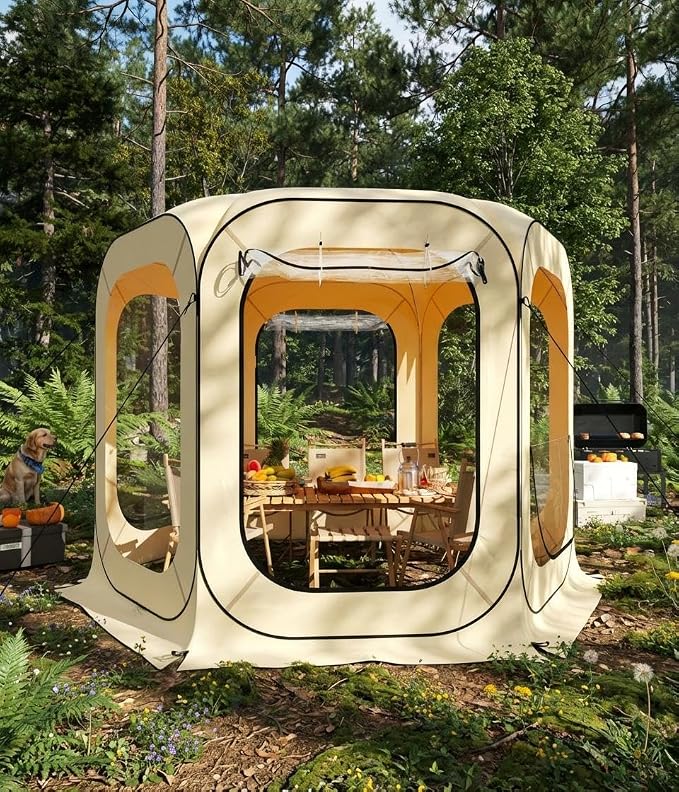 10X10 ft Outdoor Pop Up Bubble Tent, Garden Dome Igloo Tent 4-6 Person All-Weather Shelter Pod for Camping, Backyard Events, Beach