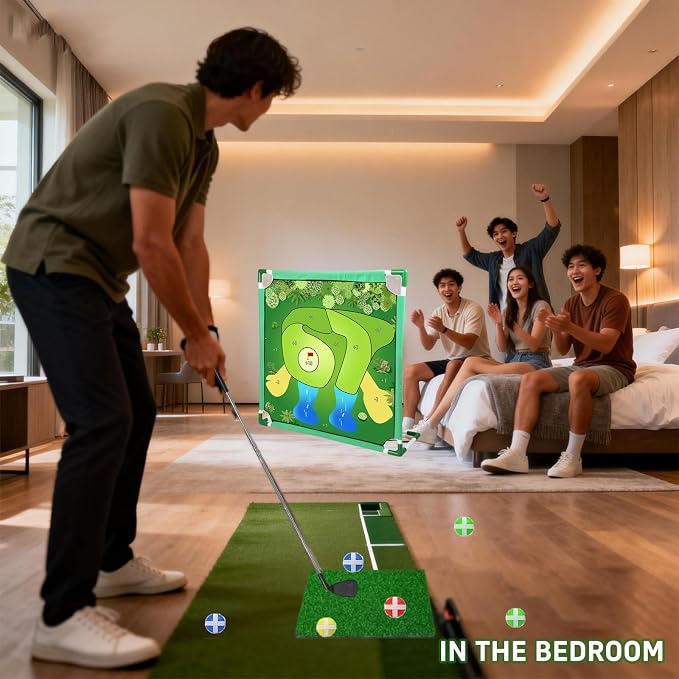 Kids Golf Chipping Game Set for Boys, Girls and Adults, Indoor Outdoor Mini Golf with Balls, Club, Backyard Party Birthday Gifts (67 Golf Chipping Game)