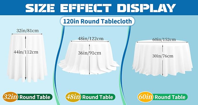 fani 8 Pack 120 Inch Round Tablecloth, Black Polyester Fabric Table Cloth for Round Table, Stain and Wrinkle Washable Table Cover for Wedding Party Dining Table Buffet Banquet Restaurant and Camping