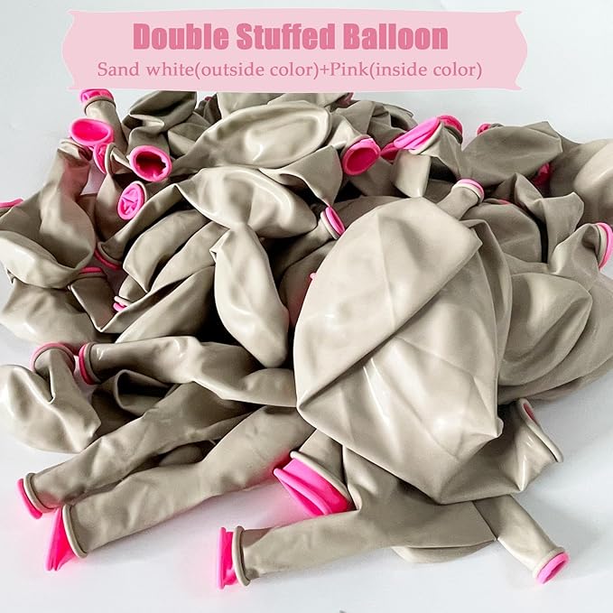 Matte Pink Balloons Different Sizes,Double Stuffed Pink Balloon Arch, Pastel Pink Balloons Garland,18/12/10/5 Inch Pinks Balloon for Boho Party, Baby Shower, Birthday, Weddings(Lush Blush)