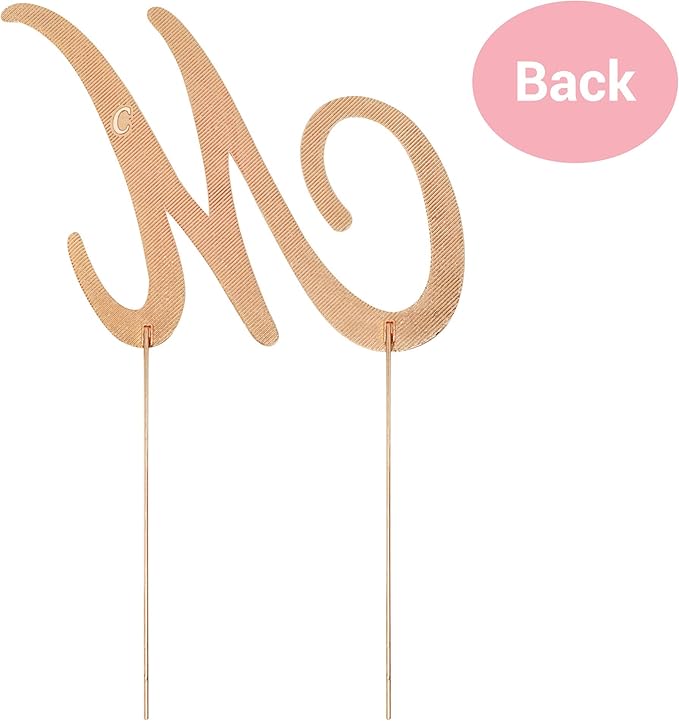 Letter M Cake Topper - Premium Rose Gold Metal - M Monogram Wedding or Anniversary Party Sparkly Rhinestone Initial Decoration Makes a Great Centerpiece - Now Protected in a Box