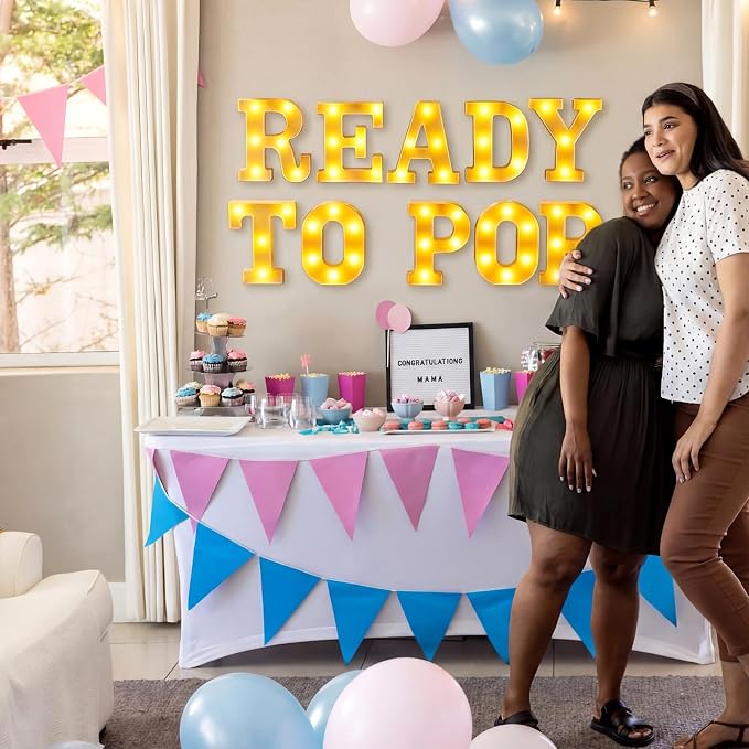 10 Pcs Ready to Pop Baby Shower Decorations Lights up Sign Red Coquette Soda Theme LED Lights Sign for Baby Shower Gender Reveal Birthday Party Decor