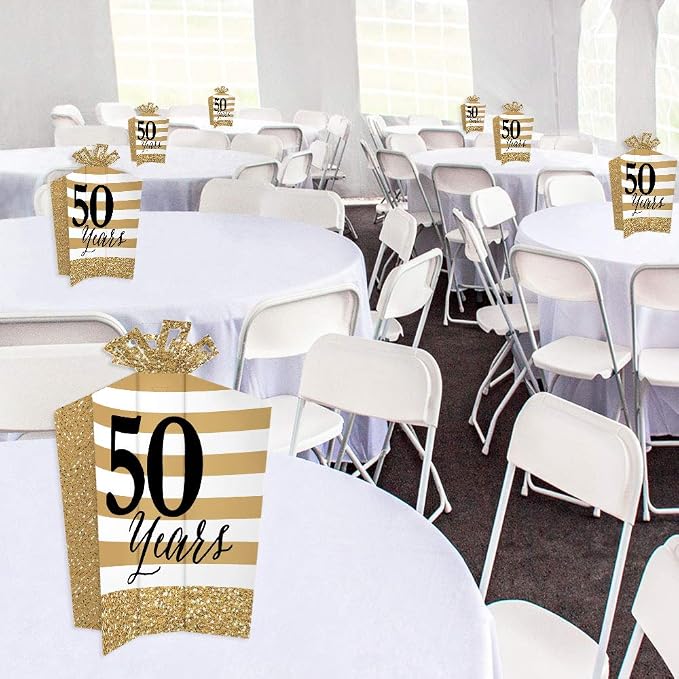 Big Dot of Happiness We Still Do - 50th Wedding Anniversary - Table Decorations - Anniversary Party Fold and Flare Centerpieces - 10 Count