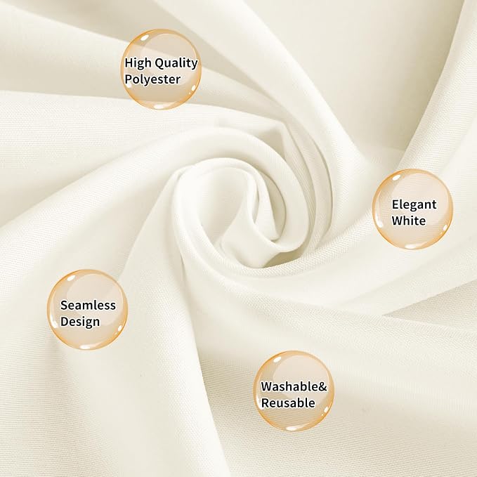 10 Pack Ivory Tablecloth 60 x 102 Inch Tablecloths for 6 Foot Rectangle Tables Ivory Table Cloth Washable Polyester Fabric Table Cloths for Parties Wedding Banquet Christmas