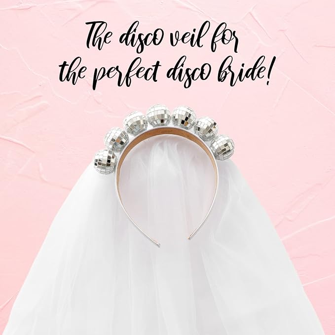 Pop Fizz Designs Last Disco Bachelorette Party Veil for Brides
