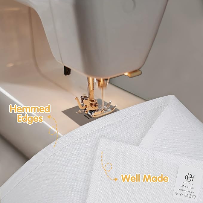 BRILLMAX 8 Pack White Tablecloths 70 x 120 Inch for 6ft & 8ft Rectangle Tables - 150 GSM Polyester Fabric, Universal Fit, Water, Stain & Wrinkle Resistant Cloth Cover for Wedding Reception Banquet
