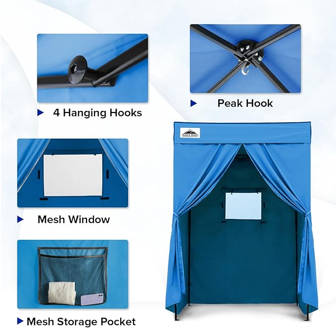 EAGLE PEAK 5x5 Pop Up Changing Tent, Flat Top Changing Room, Light Blue | Portable, Privacy Tent, Pool Cabana, Dressing Room, Shower & Toilet Use, Opaque Fabric, Instant Setup, Photoshoots, Camping