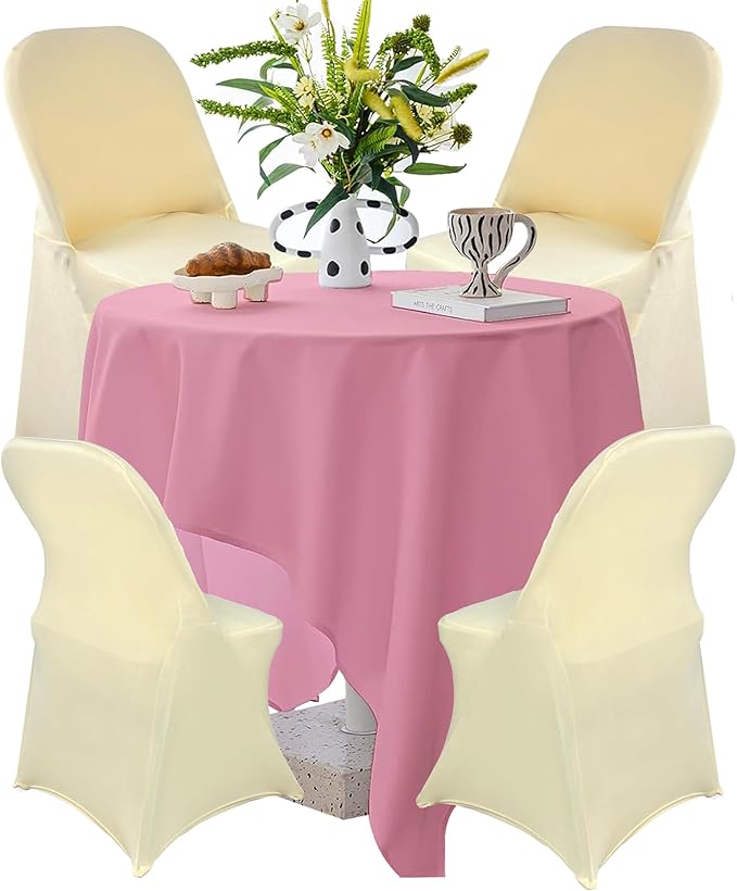 10PCS Stretch Spandex Folding Waterproof Chair Covers,Universal Fitted Chair Cover Protector for Wedding Party Banquet Holidays Celebration Decoration(Champagne)