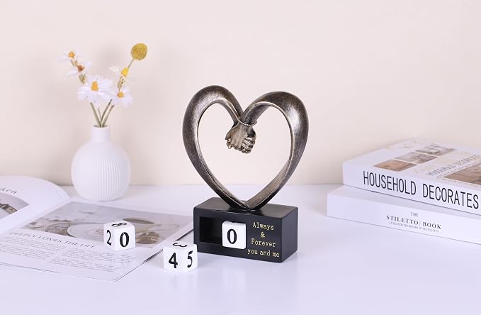 WUBIANJIE Wedding for Couple Couples Heart, Heart Decoration Gift for Her and Him, Marriage Gifts,1st to 50th Or 60th Anniversary, Coffee Table Decor Office Living Room Bedroom Decorations.