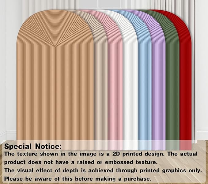 KONPON Purple Ripples Arched Frame Fabric Cover for Birthday Partied Double-Sided Stretchy Chiara Backdrops Arched Wall Stands Covers Arch Backdrop Cover 3x6.5ft