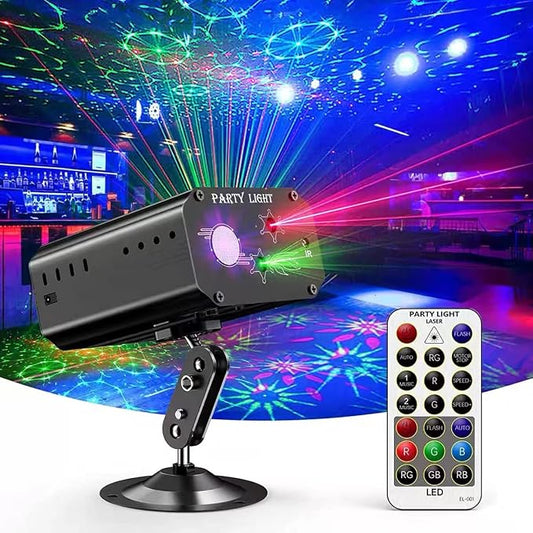 Party Lights Dj Disco Lights, Mini Strobe Stage Light Laser Lights Show Projector Lighting Accessories with Remote Control for Parties Bar Birthday Holiday Event Live Show Xmas Decorations Lights