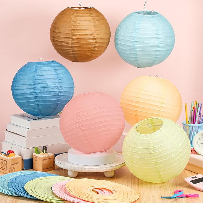 Retisee 12 Pcs 10 Inch Hanging Paper Lanterns Party Decorations Boho Classroom Decor for Birthday Back to School Party Decoration for Classrooms Wedding Birthday Ceilings