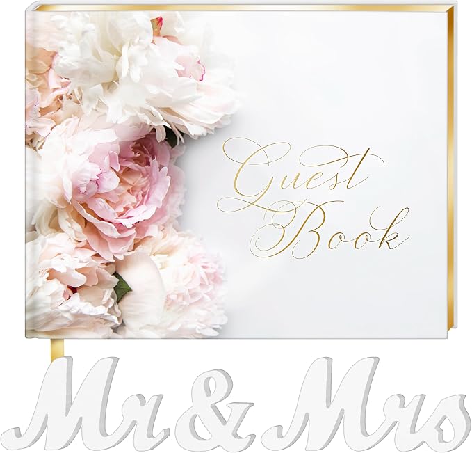 Wedding Guestbook 128 Pages, Guestbook Hardcover, with Additional Letters Mr & Mrs. Guestbooks, Guestbook for Wedding, Guestbook for Wedding, Receptionbooks, Guestbook Wedding Reception.